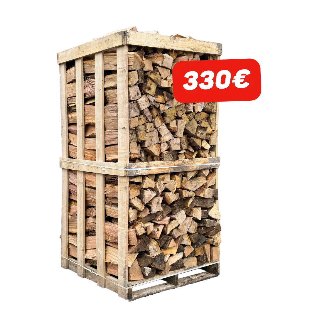 Bois de chauffage belge PEFC — 2,85 stères de feuillus durs 33 cm