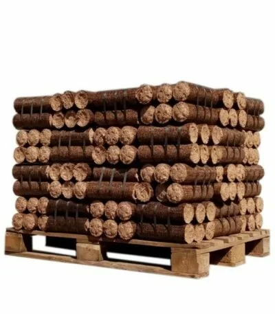 Bûches densifiées jour mix feuillus + résineux — Demi-palette 480 kg